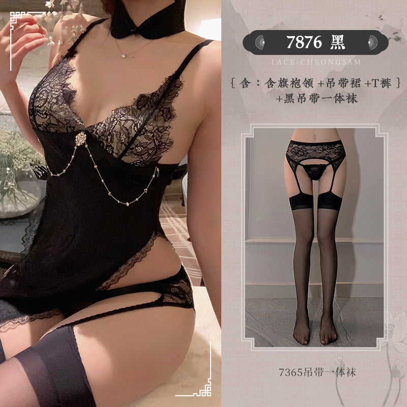 Admiring the Beloved Wife LiteratureのSee-through Slit Backless Camisole Nightdress Flirting No Need to Take Off Temptation Sexy Lingerie7876